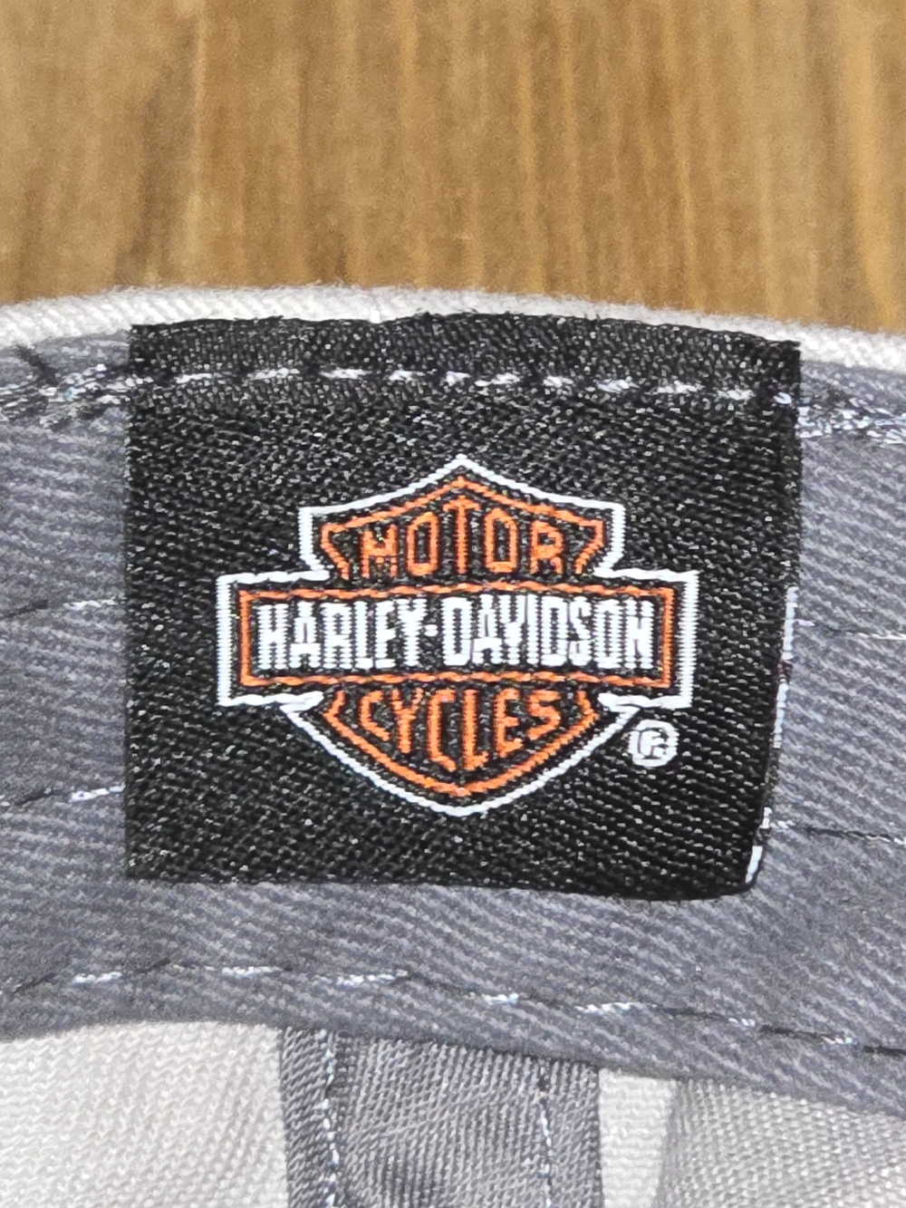 Harley-Davidson Rhinestone Winged Script Ponytail Baseball Cap Gray - Picture 3 of 4